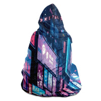 Thumbnail for Neon Metropolis Nightfall Hooded Blanket