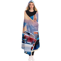 Thumbnail for Retro Ride Christmas Fleezy: Classic Cars Hooded Blanket