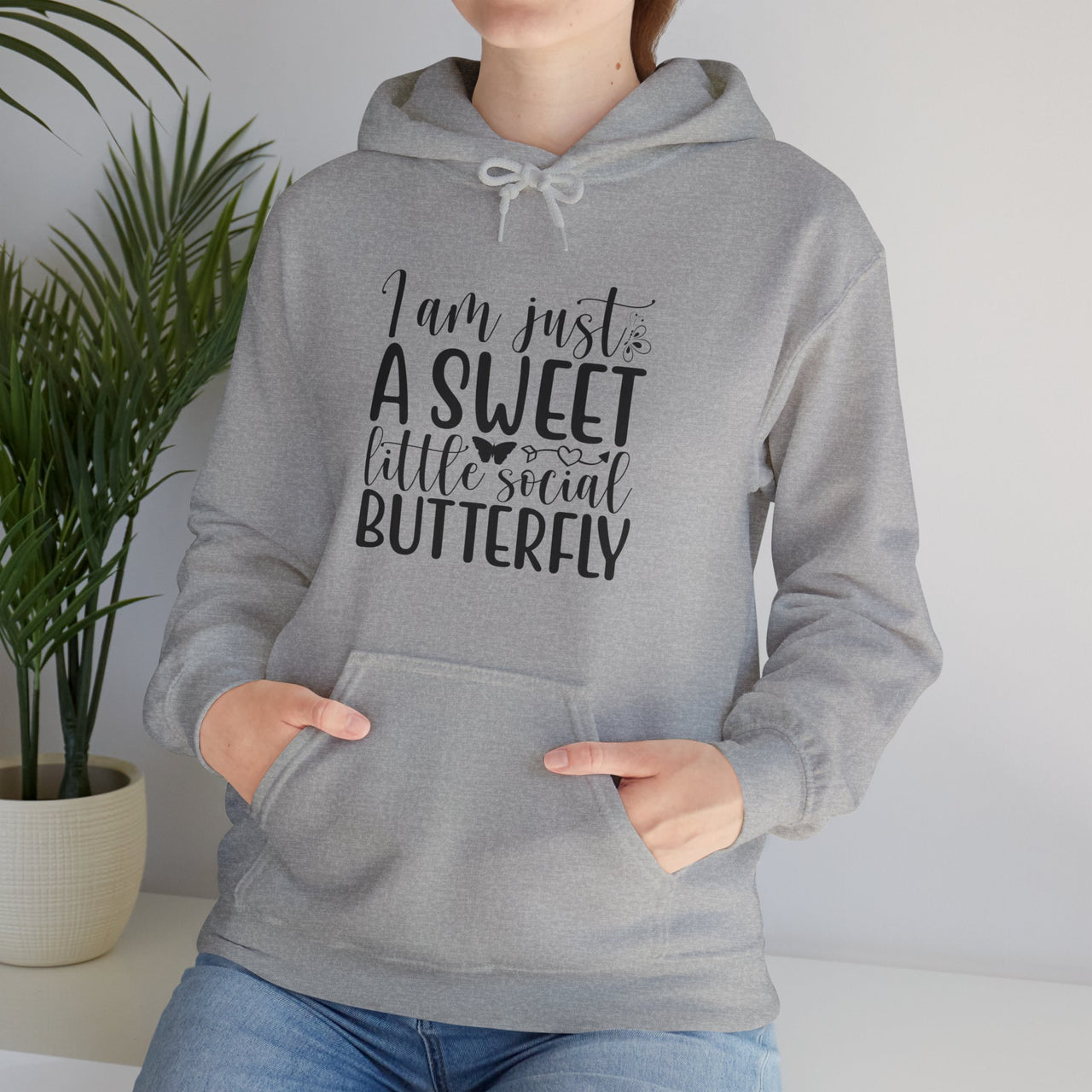 I'm just a sweet little social butterfly Cozy Hoodie