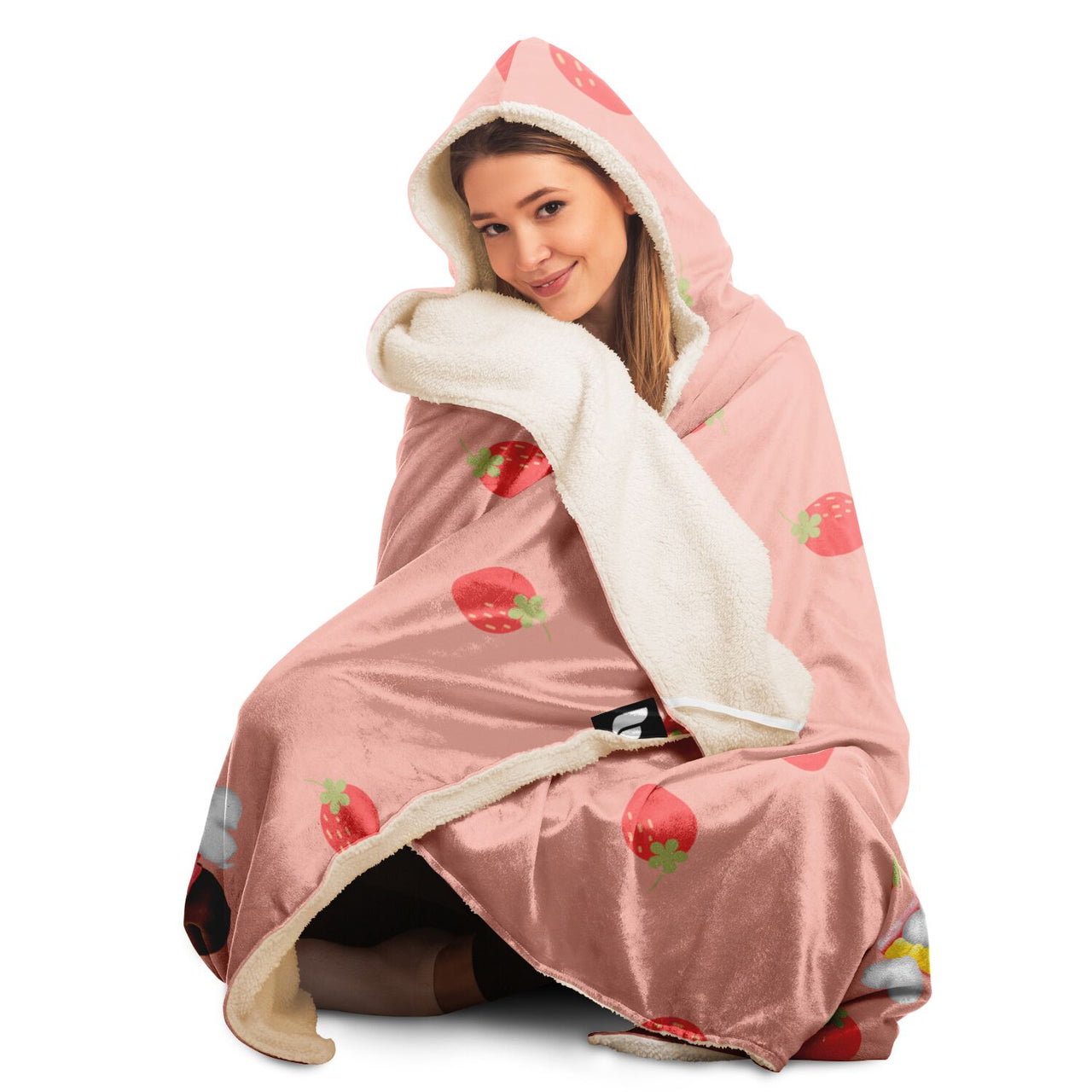 Strawberry Gnome Cuddle Companion Hooded Blanket 🍓🍄