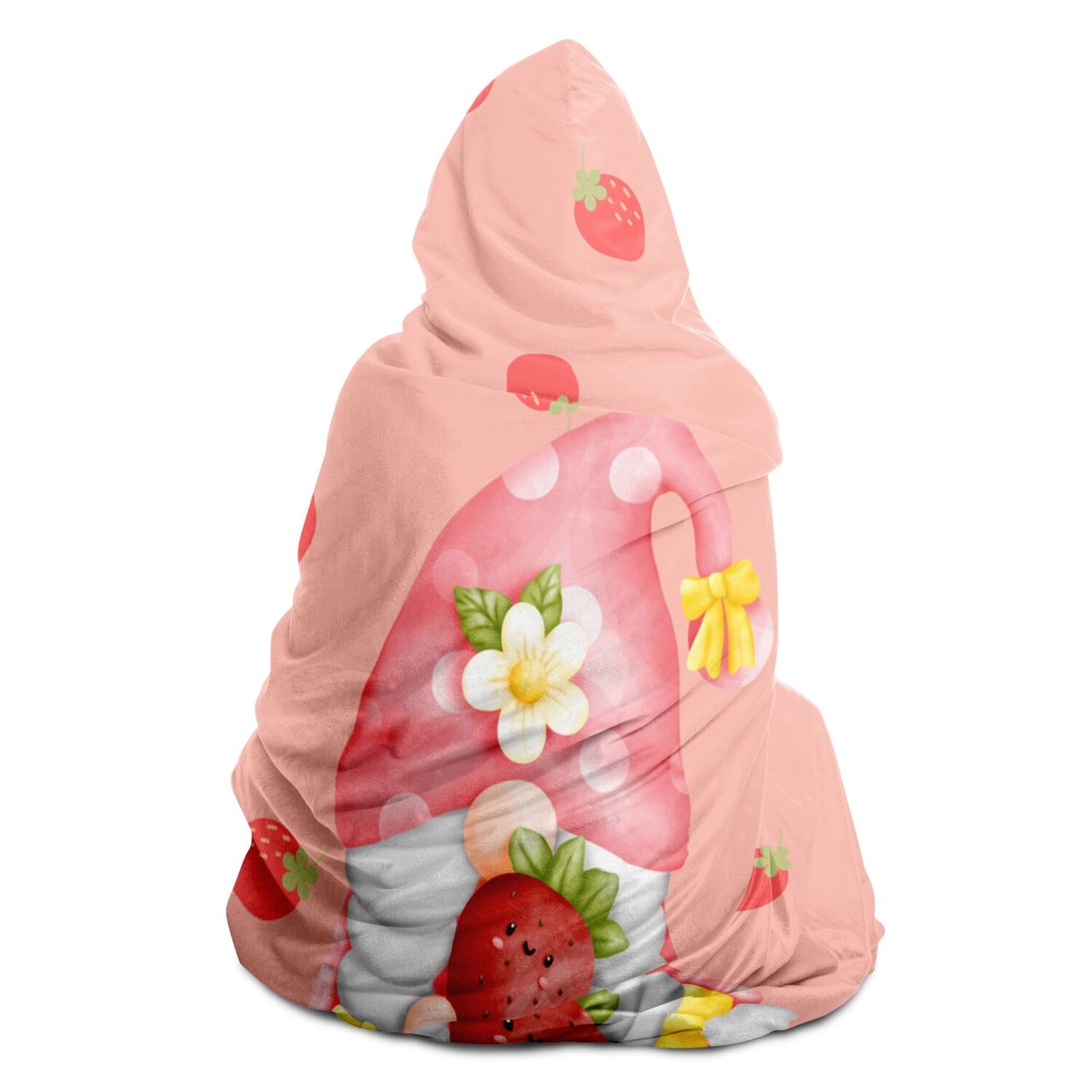 Strawberry Gnome Cuddle Companion Hooded Blanket 🍓🍄